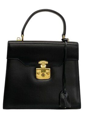 GUCCI Lady Lock - Black Leather Handbag